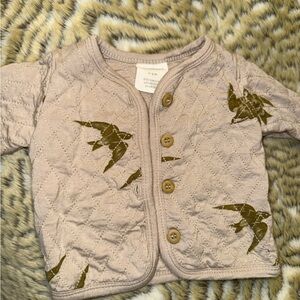 Kids Quilted Jacket with Bird Design
